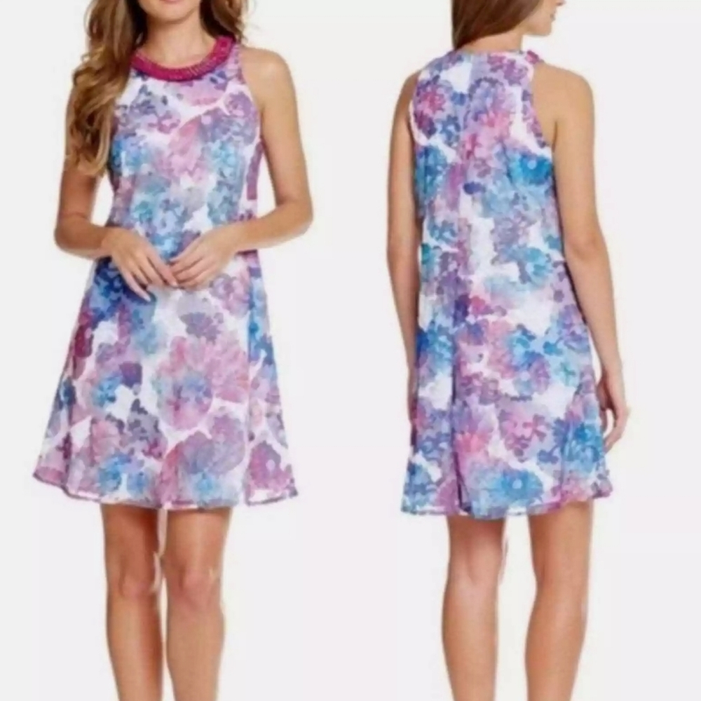 BADGLEY MISCHKA BELLE NWT Floral A Line Shift Dress Size 2